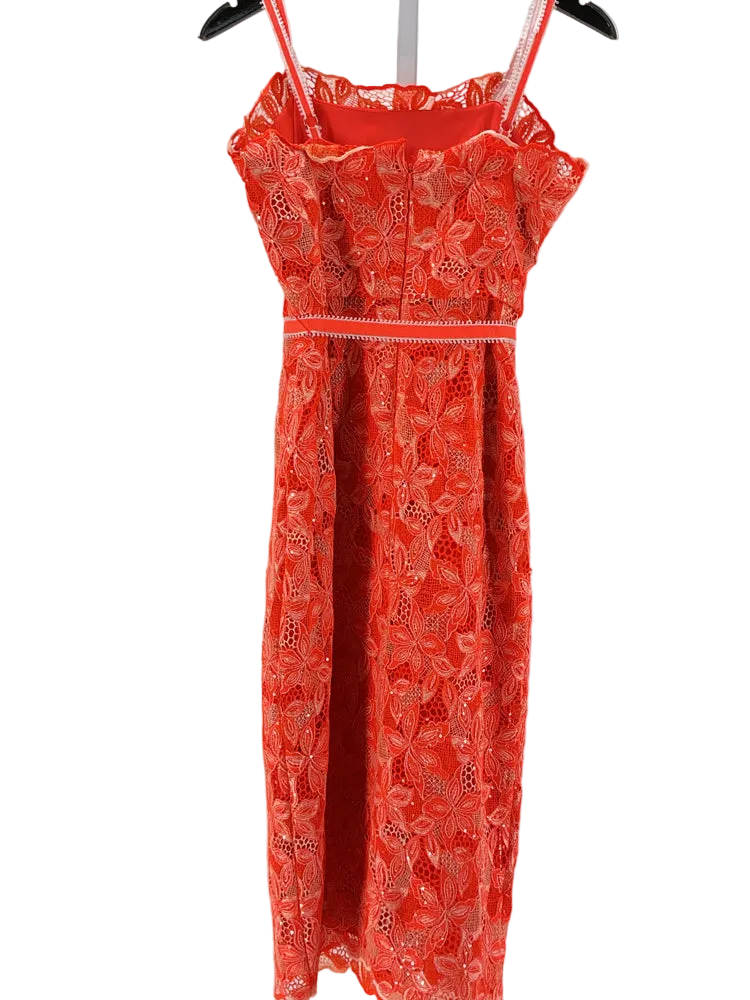 Alex Marie Size 4 Orange & White Dress