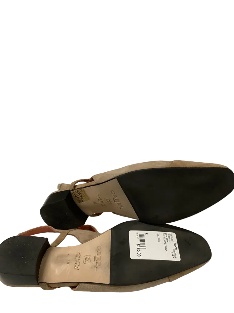 carel paris Shoe Size 8 Tan Oceano Slingbacks