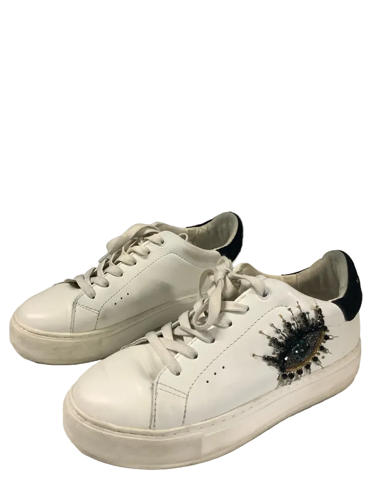 Kurt Geiger Shoe Size 8 White multi Laney Eye Sneakers