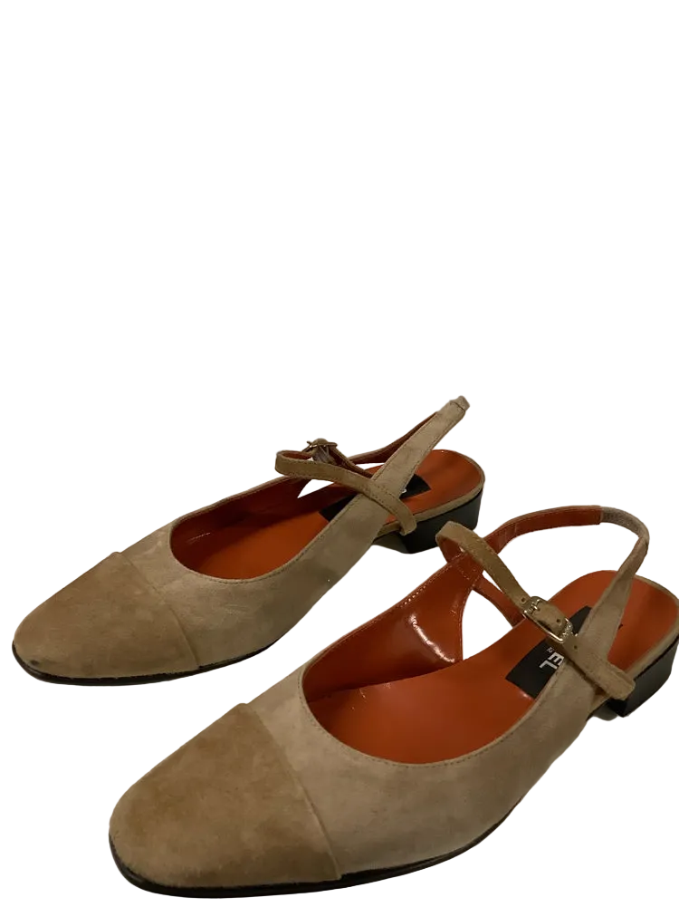 carel paris Shoe Size 8 Tan Oceano Slingbacks