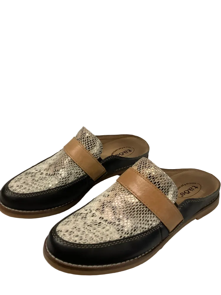 Taos Shoe Size 6.5 Black multi Royal Mules
