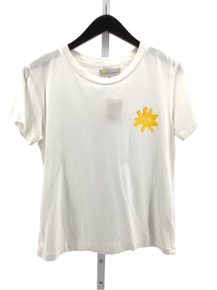 Kerri Rosenthal Size S White & Yellow Shirt