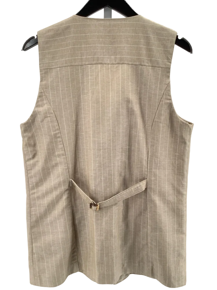 J. McLaughlin Size L Tan & White Vest