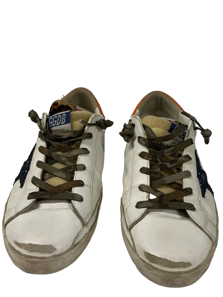 Golden Goose Shoe Size 10 White multi Superstar Sneakers