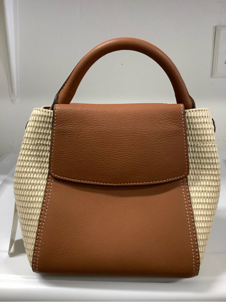 Tory Burch Brown & Tan Half Moon Handbags