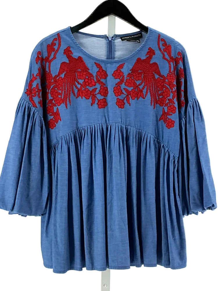 Hemant & Nandita Size S Blue & Red Shirt