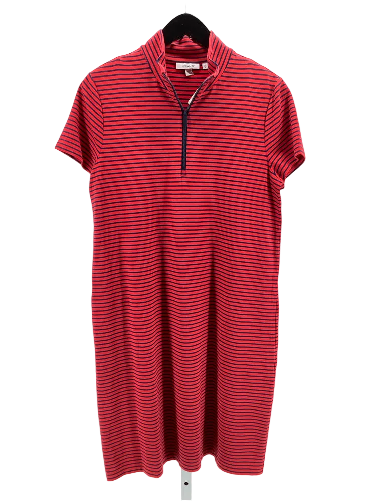 Chicos Size M Red & Navy Dress