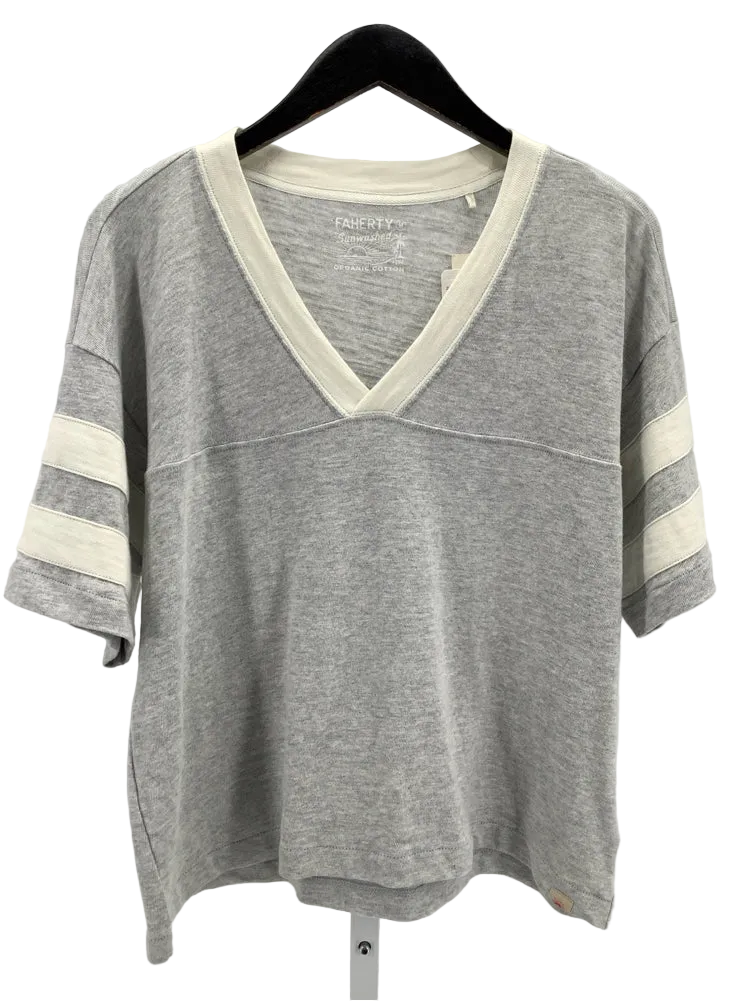 Faherty Size M Gray & Cream Shirt