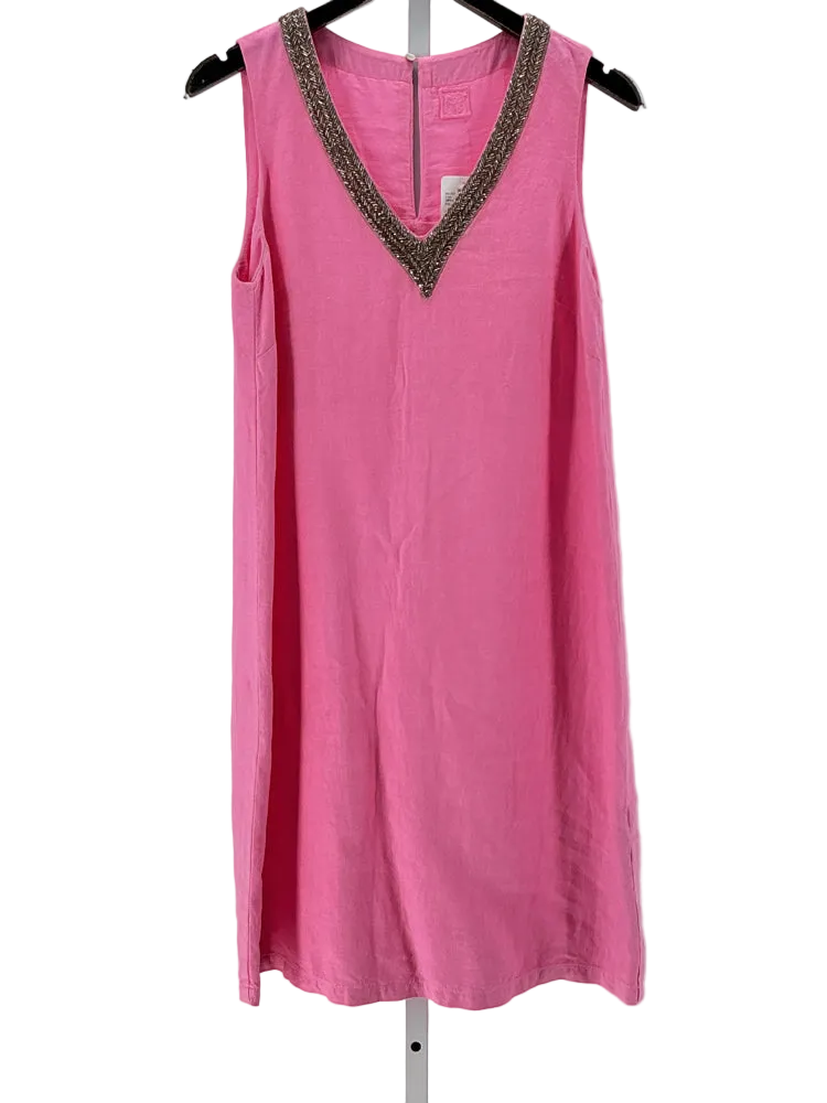 120% Lino Size M Pink Dress