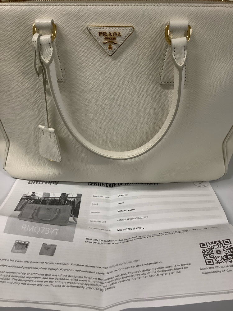 Prada White Galleria Handbags