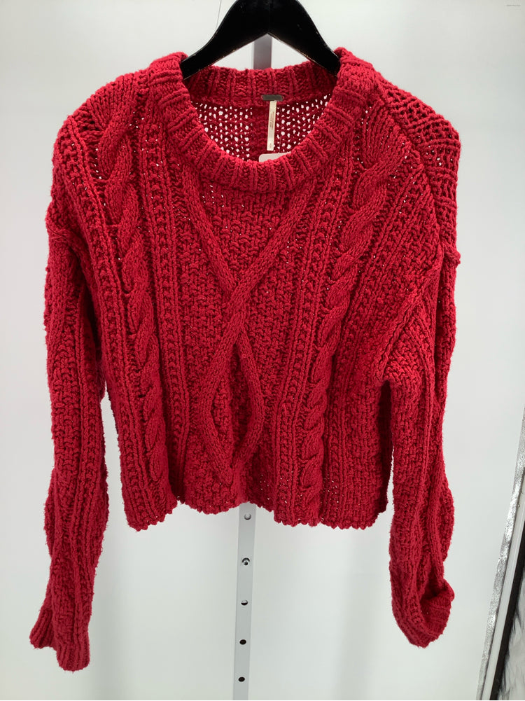 Free People Size S Red Cutting Edge Sweater