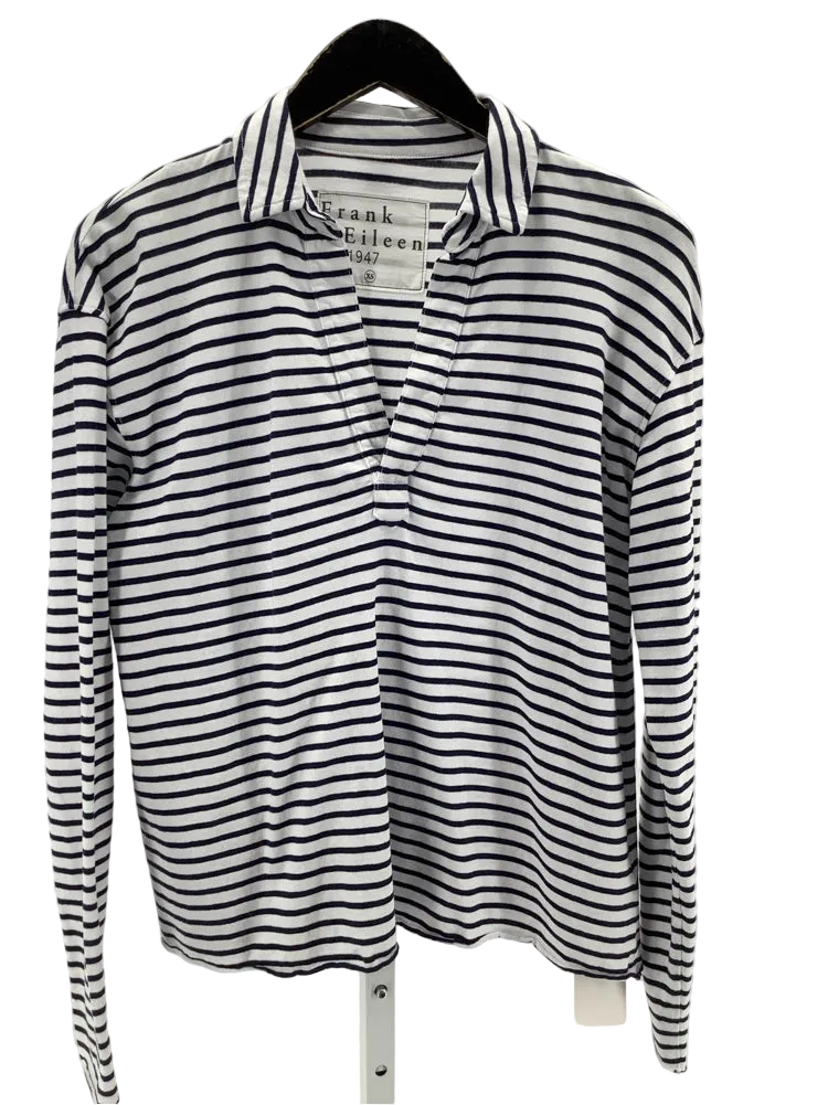Frank & Eileen Size XS Navy & white Patrick Shirt