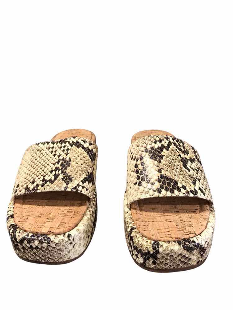Schutz Shoe Size 10 Tan Multi Yara Wave Slides