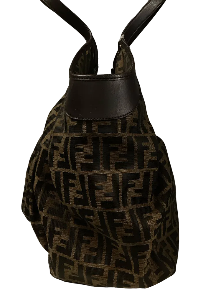 Fendi Brown & Tan Zucca Handbags