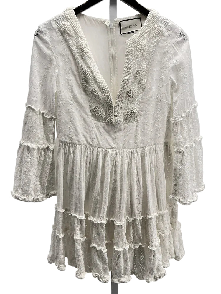 ALEXIS Size M White Norwa Dress