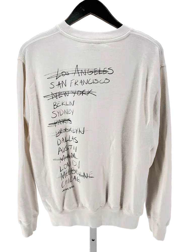 Anine Bing Size S Cream & Black Jaci Sweatshirt