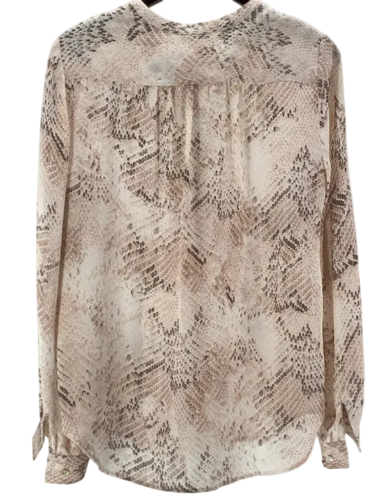 L'Agence Size M Tan Multi Shirt