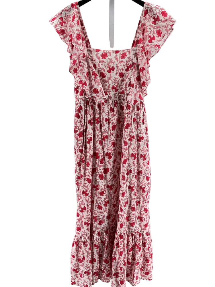 Madison Mathews Size M Pink & White Dress
