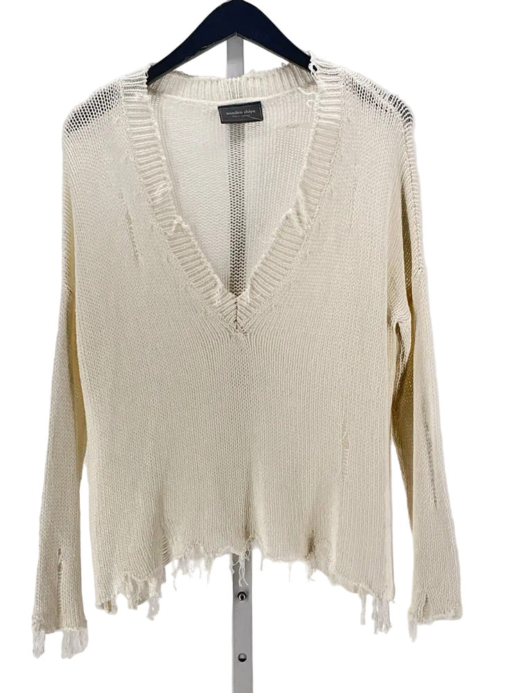 Wooden Ships Size s/m White Sweater