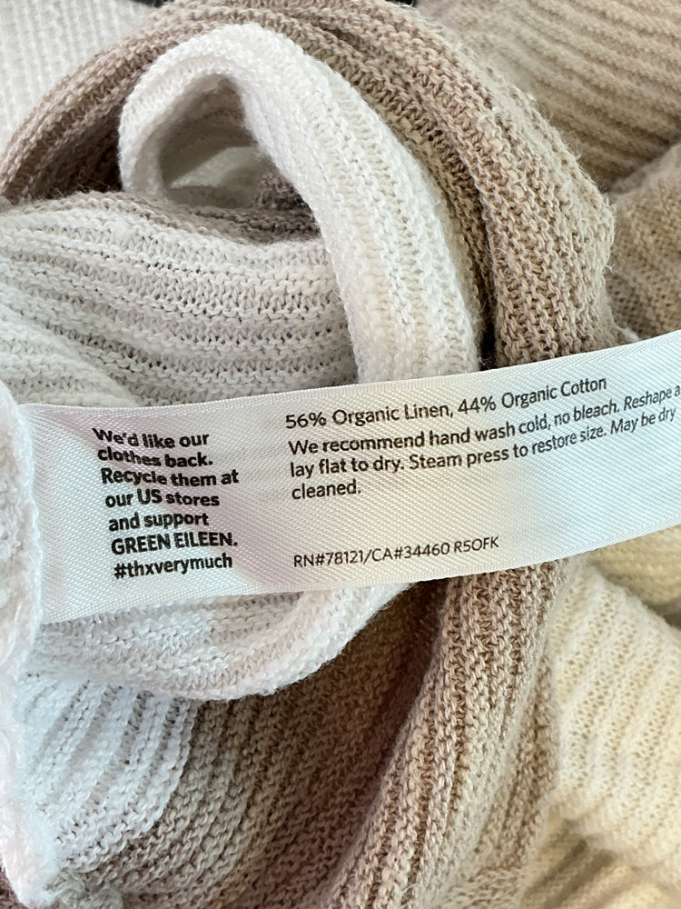 Eileen Fisher Size M White & Tan Sweater