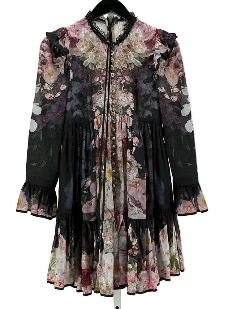 Zimmermann Size 0 Black multi Dress