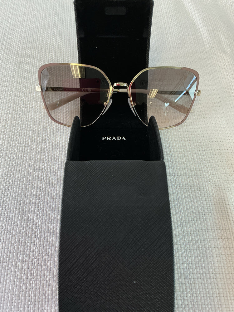 Prada Gold & White Sunglasses