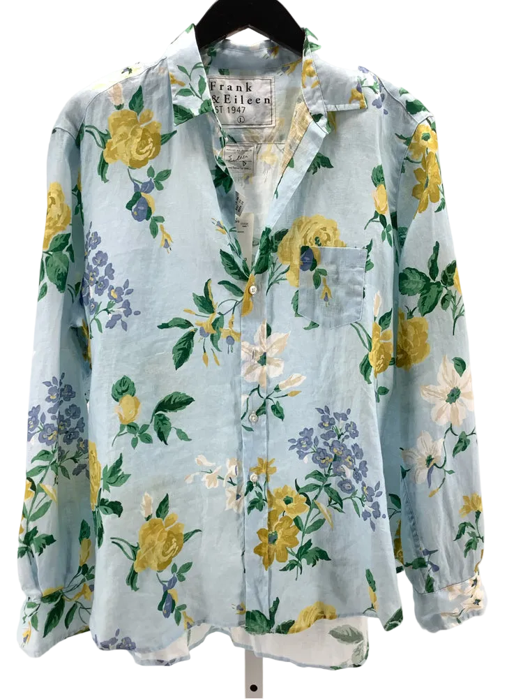Frank & Eileen Size L Blue Multi Eileen Shirt