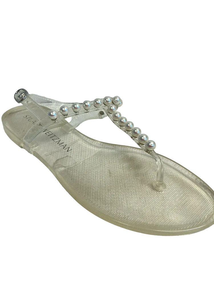 Stuart Weitzman Shoe Size 8 Clear GOLDIE JELLY Sandals