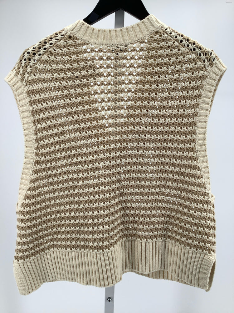 Staud Size M Cream & tan Americana Sweater