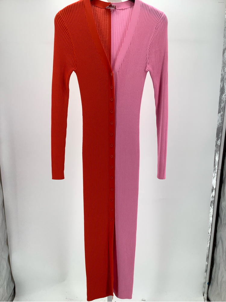 Staud Size L Pink & Red Dress