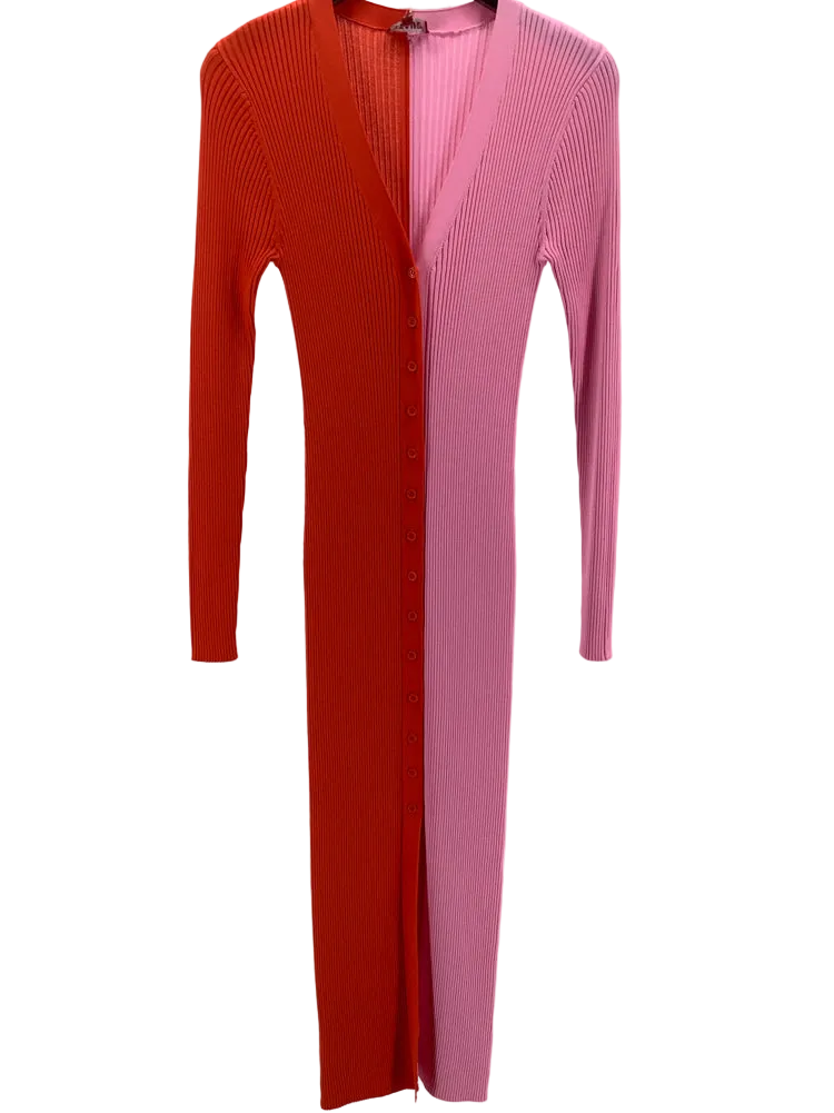 Staud Size L Pink & Red Dress