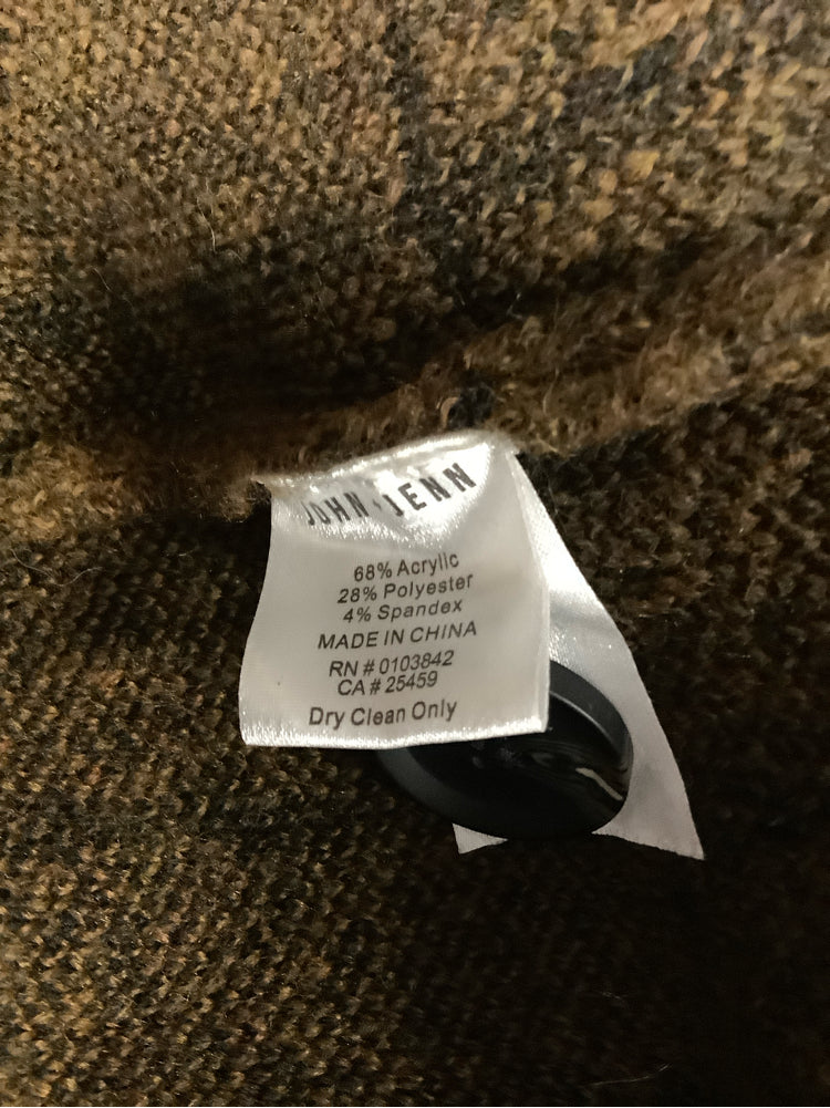 John & Jenn Size XS Brown & Black Solenne Sweatercoat