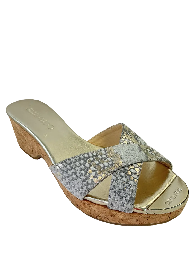 Jimmy Choo Shoe Size 6 Gold Multi Wedges
