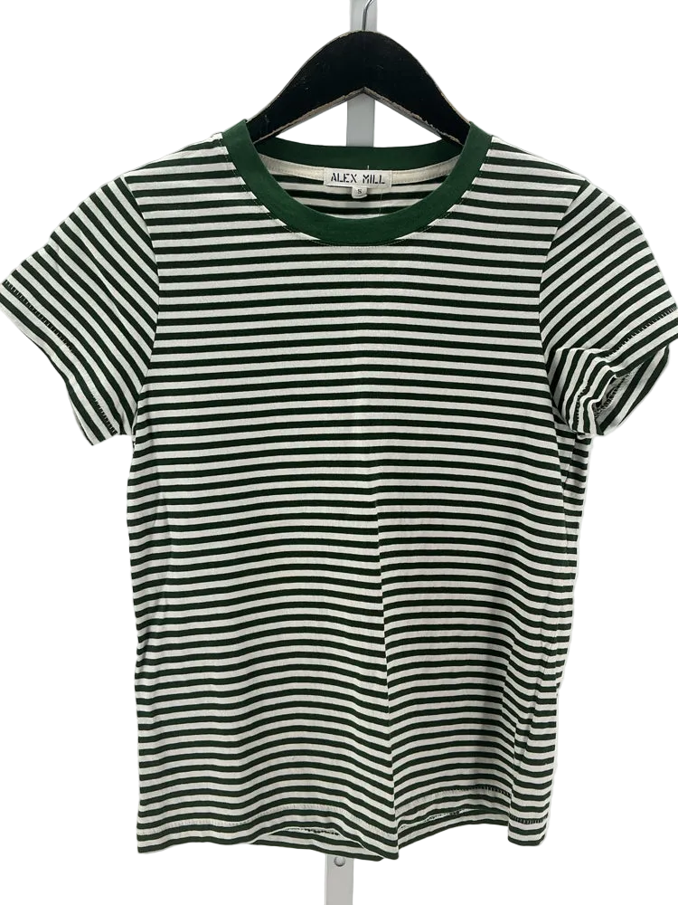 Alex Mill Size S Green & White Shirt