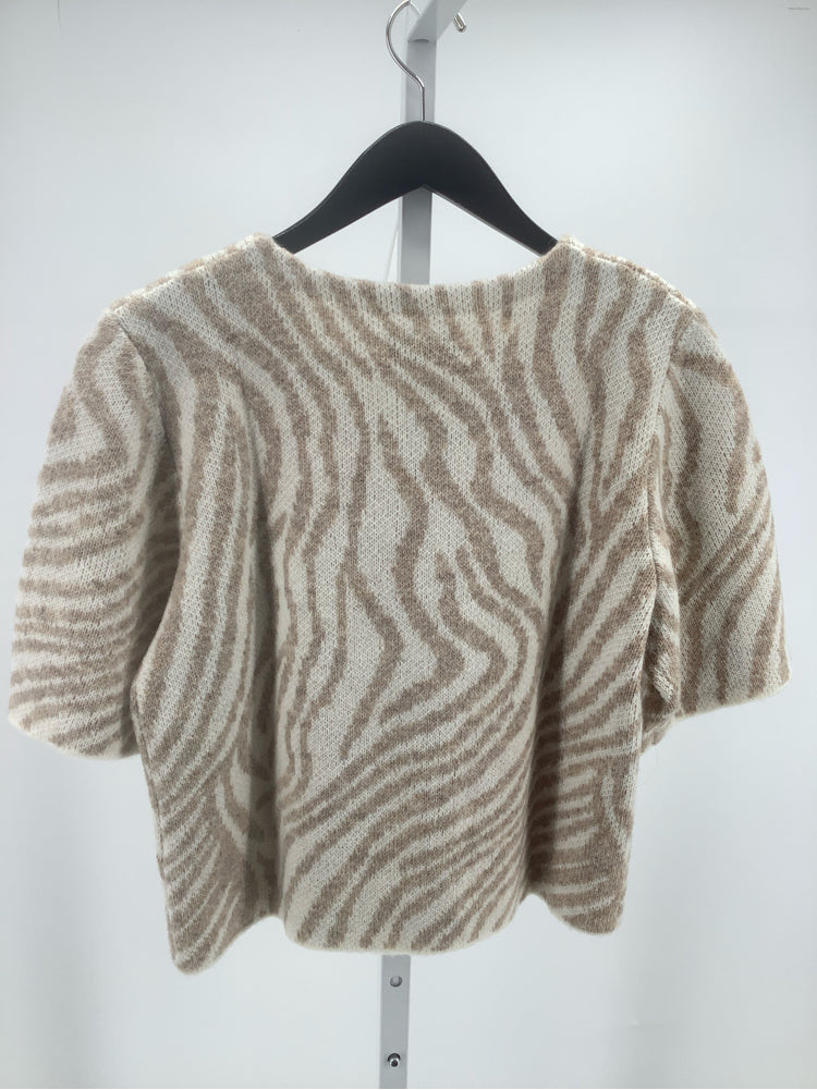 LE JEAN Size M Cream & tan Lulu Sweater