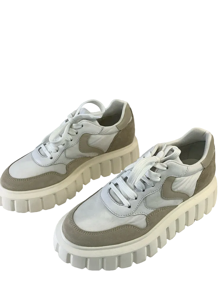 Voile Blanche Shoe Size 6 White & Tan Sneakers