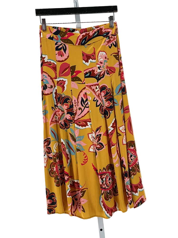 Tahari Size S Yellow Multi Skirt