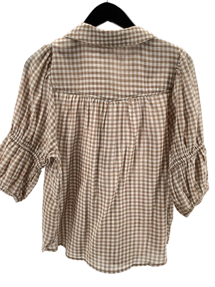 Pilcro Size M Brown & white Tallulah Shirt