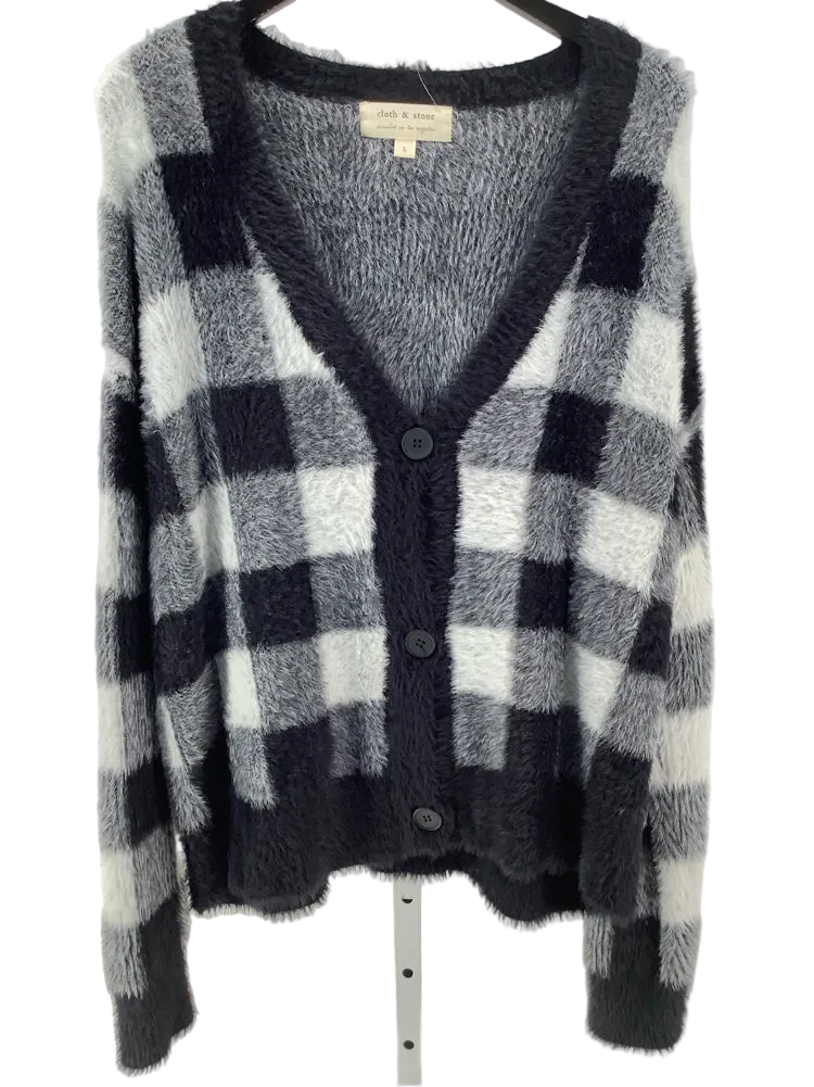 Cloth & Stone Size L Black & White Cardigan