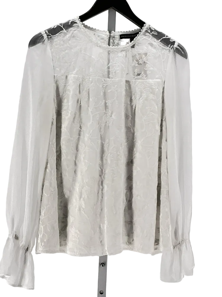 White House Black Market Size 4 White Shirt