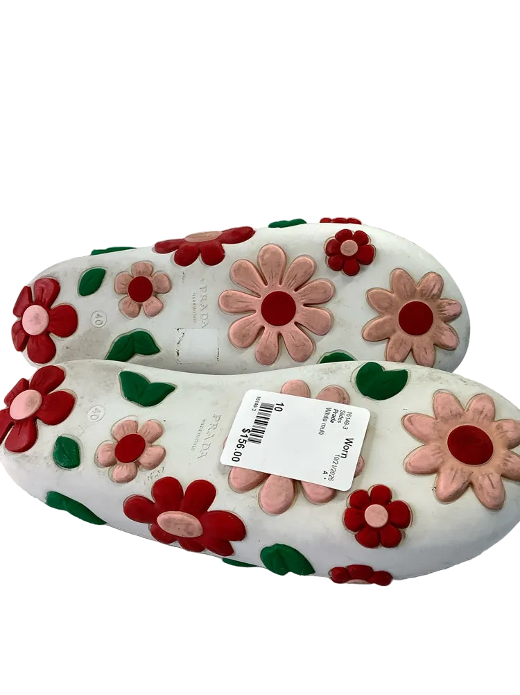 Prada Shoe Size 10 White multi Slides
