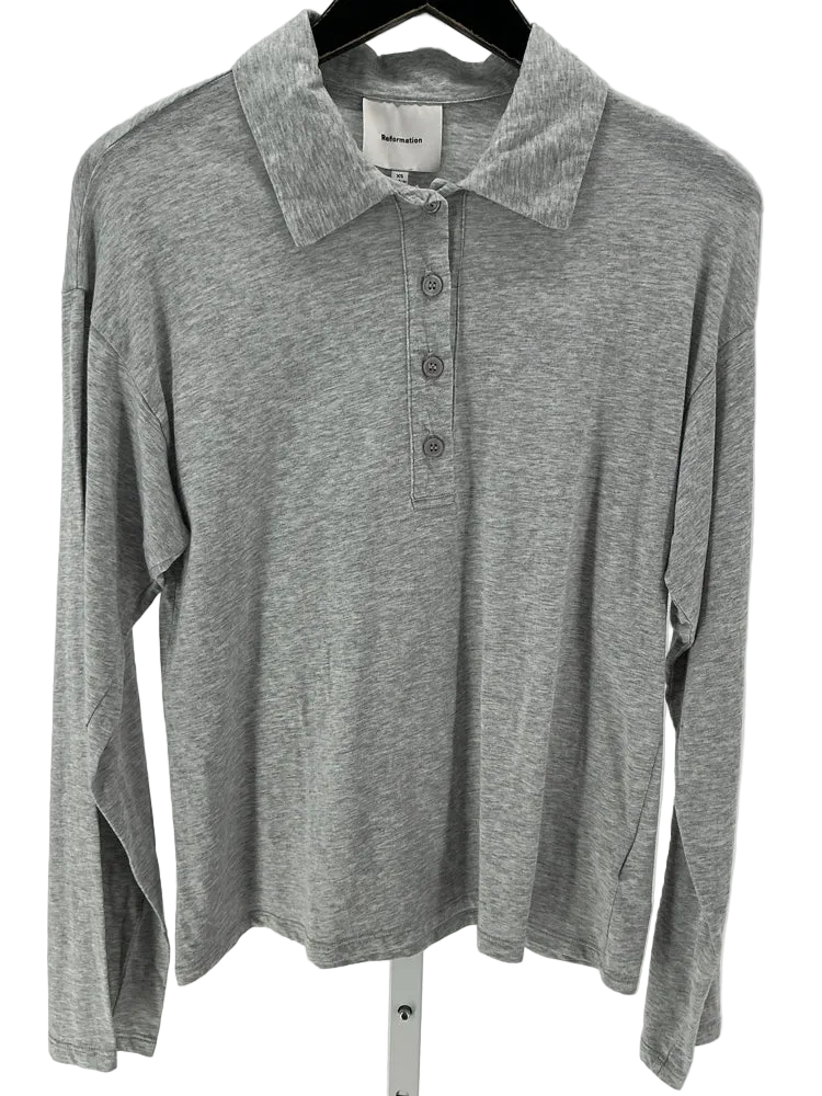 Reformation Size XS Gray Shirt