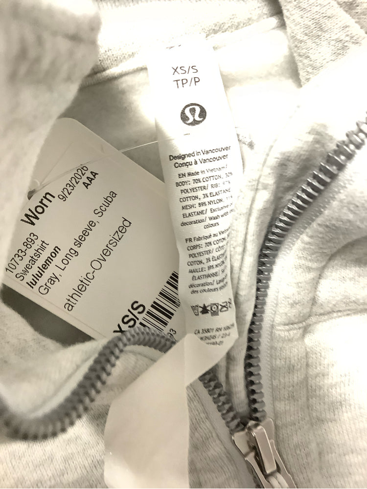 lululemon Size XS/S Gray Scuba Sweatshirt