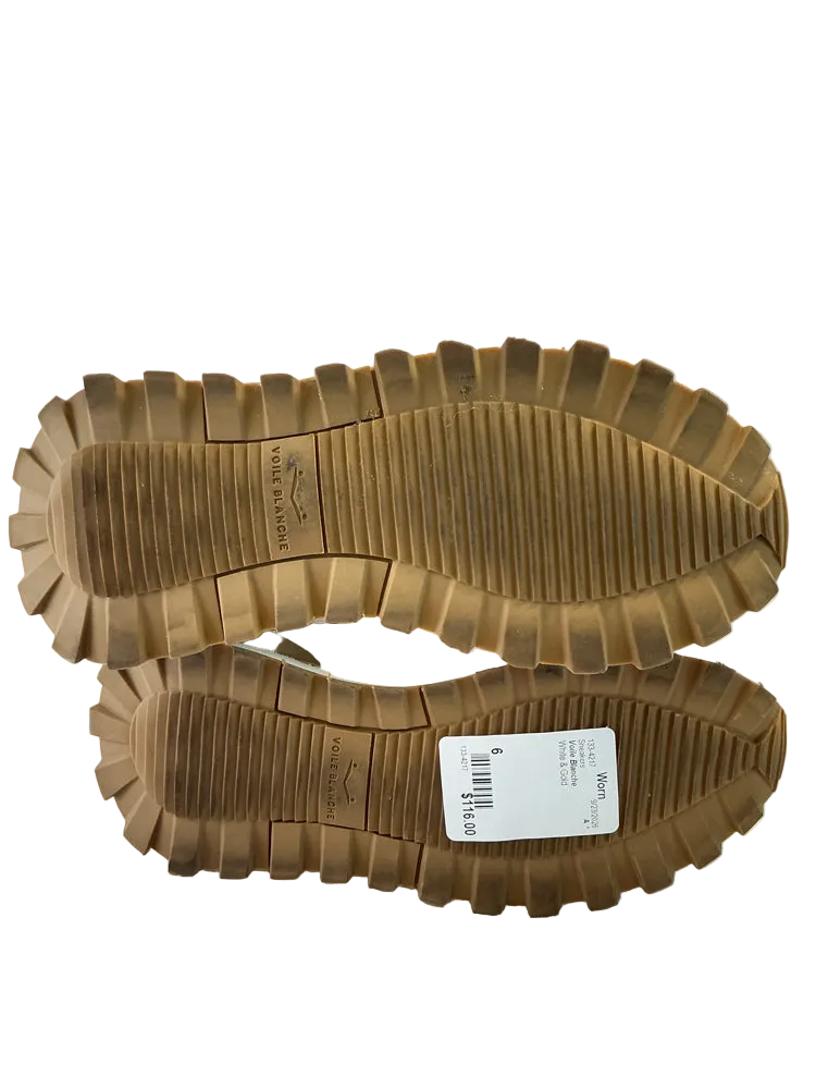 Voile Blanche Shoe Size 6 White & Gold Sneakers