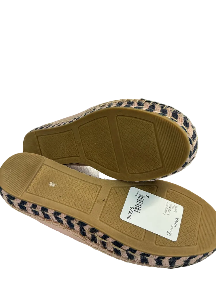 Tory Burch Shoe Size 8 Pink & Navy Flats