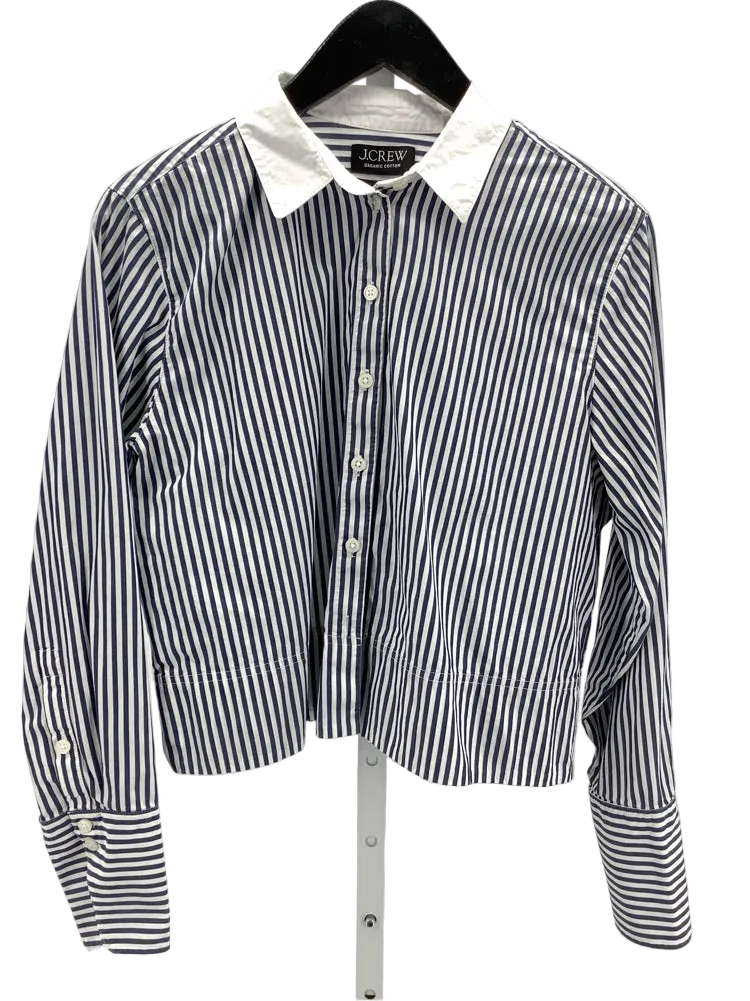Jcrew Size 6 Navy & white Shirt
