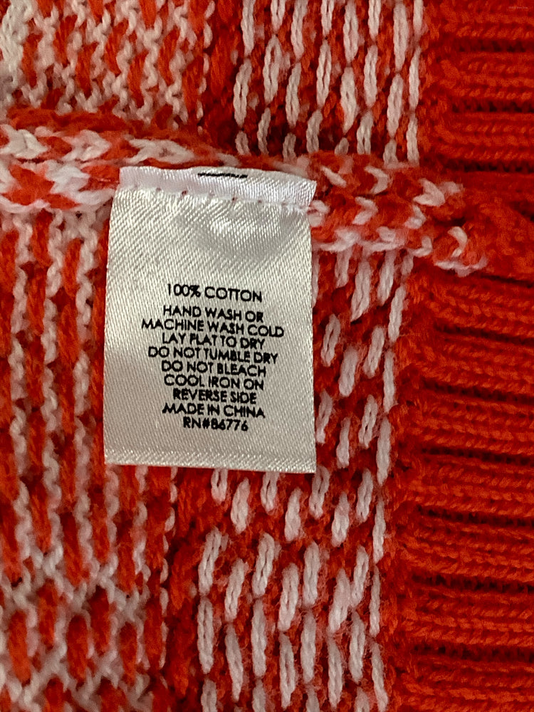 j society Size XL Orange & White Cardigan