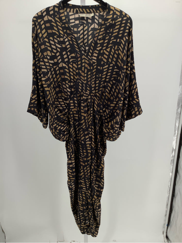 GoSilk Size M Black & Brown Dress