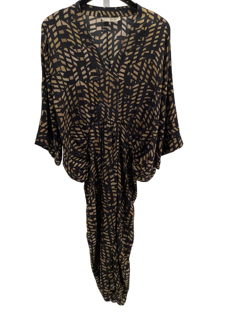 GoSilk Size M Black & Brown Dress