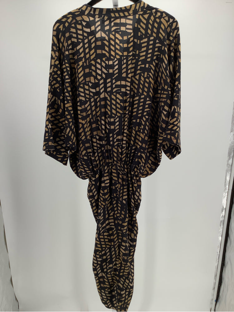 GoSilk Size M Black & Brown Dress
